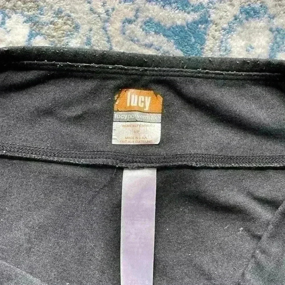 Lucy Dark Grey PowerMax Leggings with Ankle Scrunch Tie 27" Size Small - Picture 6 of 6